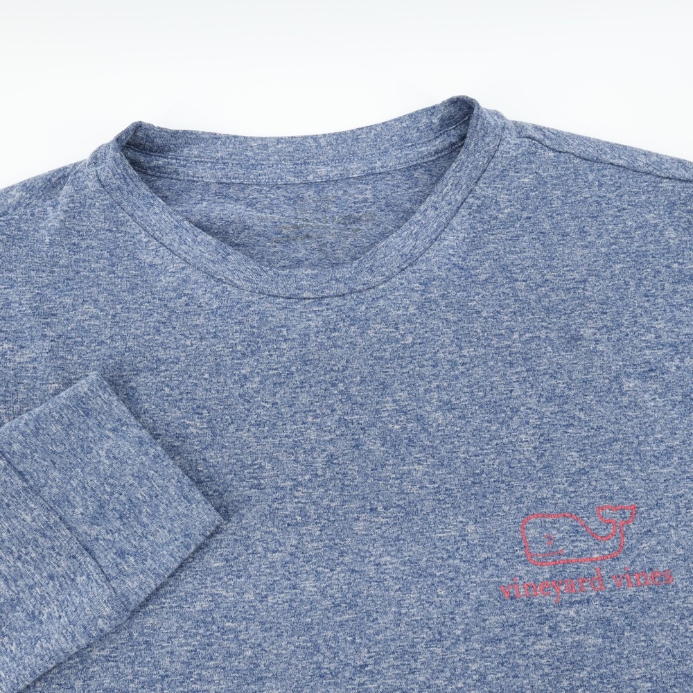 Vineyard Vines Performance Mens Long Sleeve T-Shirt Blue Fits Like Small Flaws